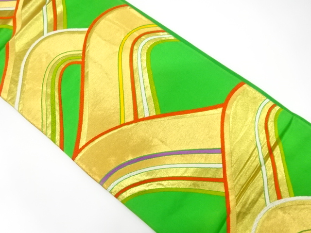 JAPANESE KIMONO / ANTIQUE FUKURO OBI / SILK / WOVEN MOUNTAINS